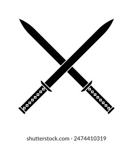 Icono de espada Vector. símbolo de ilustración de sable. símbolo de arma. logo de acero.
