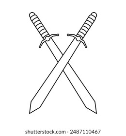 Sword icon vector. saber illustration sign. weapon symbol. steel logo.