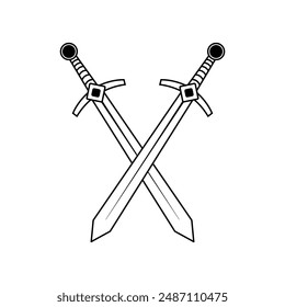 Sword icon vector. saber illustration sign. weapon symbol. steel logo.