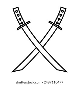 Icono de espada Vector. símbolo de ilustración de sable. símbolo de arma. logo de acero.