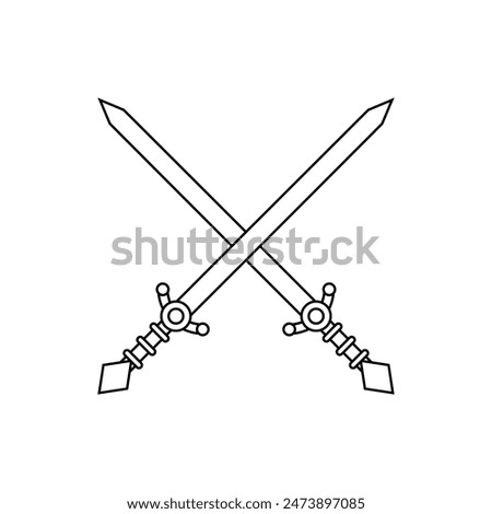 Sword icon vector. saber illustration sign. weapon symbol. steel logo.