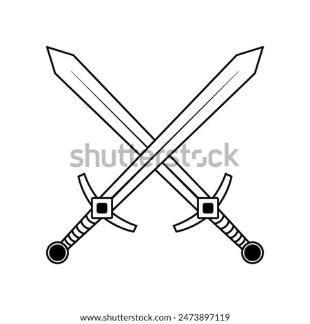 Sword icon vector. saber illustration sign. weapon symbol. steel logo.