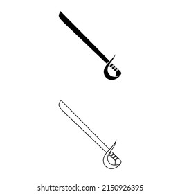 Sword icon vector set. saber illustration sign collection. weapon symbol. steel logo.