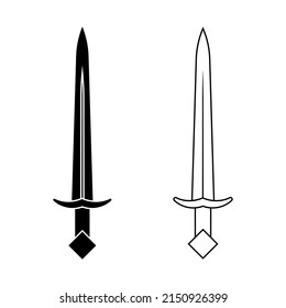 Sword icon vector set. saber illustration sign collection. weapon symbol. steel logo.