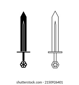 Conjunto de vectores de icono de espada. colección de signos de ilustración de sable. símbolo de arma. logotipo de acero.