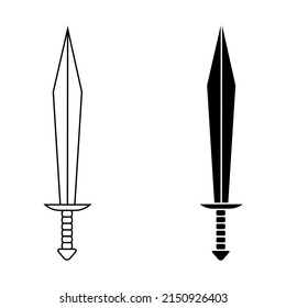 Sword icon vector set. saber illustration sign collection. weapon symbol. steel logo.