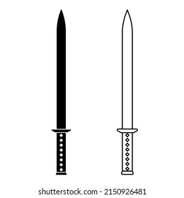 Sword icon vector set. saber illustration sign collection. weapon symbol. steel logo.