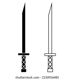 Conjunto de vectores de icono de espada. colección de signos de ilustración de sable. símbolo de arma. logotipo de acero.