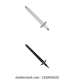 Conjunto de vectores de icono de espada. colección de signos de ilustración de sable. símbolo de arma. logotipo de acero.
