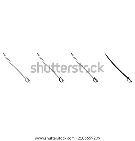 Sword icon vector set. saber illustration sign collection. weapon symbol. steel logo.