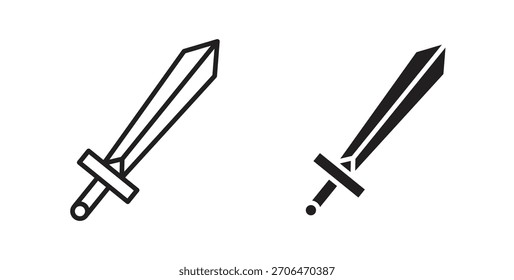 Sword icon for websites and mobile minimalistic flat design.