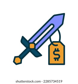 icono de espada para tu sitio web, móvil, presentación y diseño de logotipo.