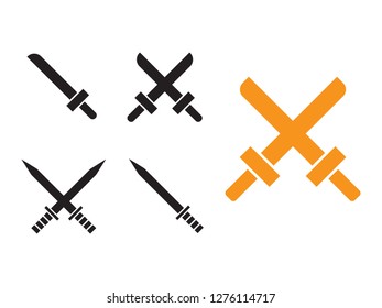 Sword icons. Ancient swords vector pictograms. Sword set