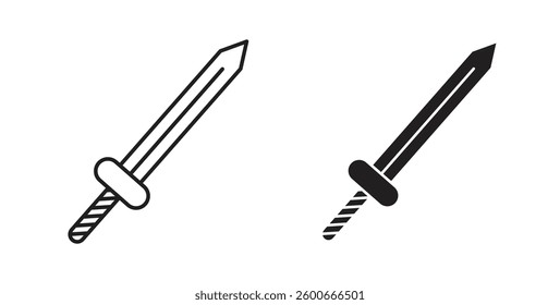 Sword icons graphics set vectors