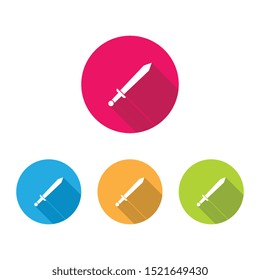 Sword Icons With Long Shadow