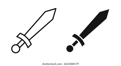 Sword icons on white background for web