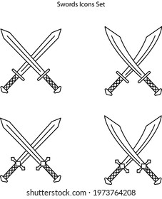 sword icons set isolated on white background from desert collection. sword icon thin line outline linear sword symbol for logo, web, app, UI. sword icon simple sign.