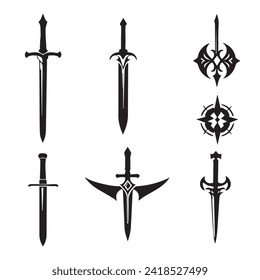 Sword icons set vector collection design