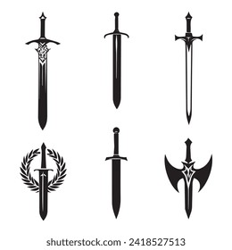 Sword icons set vector collection design