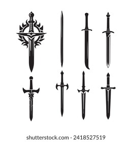 Sword icons set vector collection design