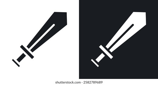 Sword icons set vectors black and colored style