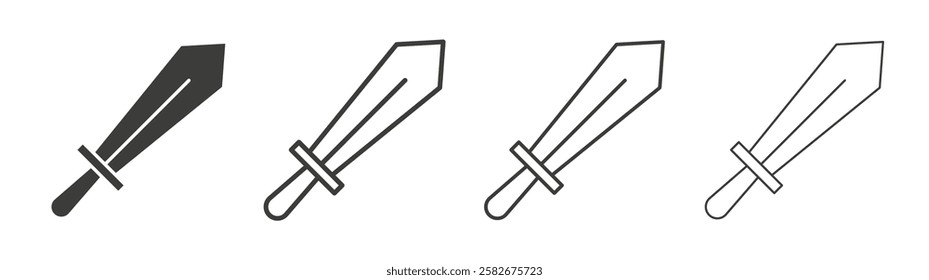 Sword icons set vectors graphic designs