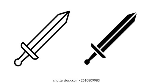 Sword icons. thin line vector icons