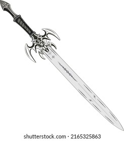 Schwertgrafik mit Verzierungen auf dem Blade