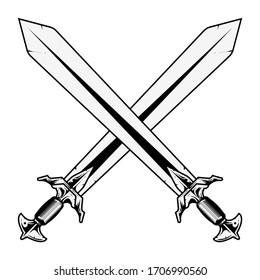 sword illustration with detail style vector