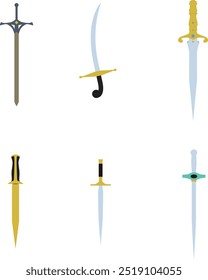 sword illustration flat design pack