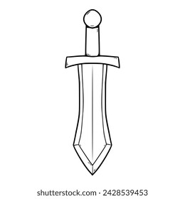 ilustración de espada boceto contorno vector	