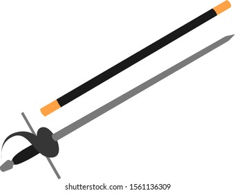 Schwert, Illustration, Vektorgrafik auf weißem Hintergrund.