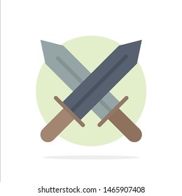 Sword, Ireland, Swords Abstract Circle Background Flat color Icon. Vector Icon Template background