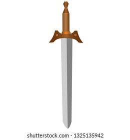 Sword isolated on white background. Vector illustration of a sword.
