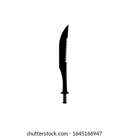Sword isolated on white background. Pirates sword ancient weapon design silhouette. Executioner Armour. Vector illustration, Simple Icon Handdrawn. EPS 10 File Project