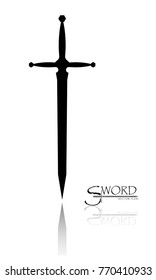 sword isolated on white background , Military sword  ancient weapon design silhouette