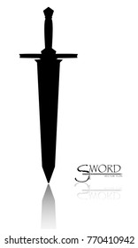 sword isolated on white background , Military sword  ancient weapon design silhouette