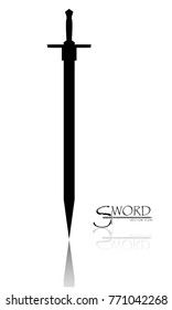 sword isolated on white background , Military sword  ancient weapon design silhouette