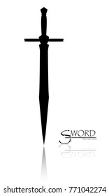 sword isolated on white background , Military sword  ancient weapon design silhouette