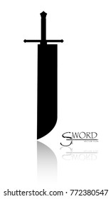 sword isolated on white background , Military sword  ancient weapon design silhouette