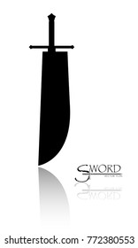 sword isolated on white background , Military sword  ancient weapon design silhouette