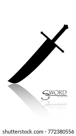 sword isolated on white background , Military sword  ancient weapon design silhouette