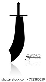 sword isolated on white background , Military sword  ancient weapon design silhouette