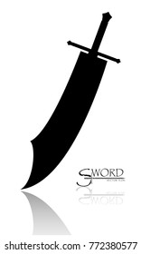 sword isolated on white background , Military sword  ancient weapon design silhouette