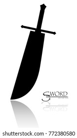 sword isolated on white background , Military sword  ancient weapon design silhouette