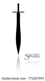 sword isolated on white background , Military sword  ancient weapon design silhouette