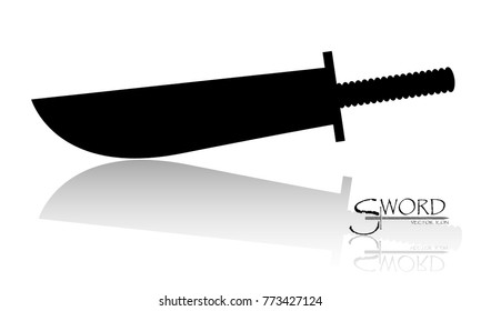 sword isolated on white background , Military sword  ancient weapon design silhouette