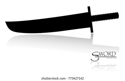 sword isolated on white background , Military sword  ancient weapon design silhouette