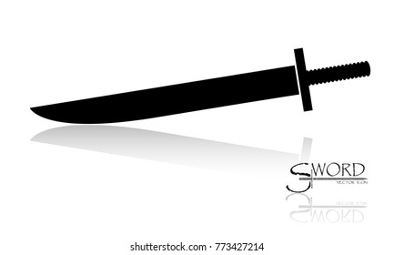 sword isolated on white background , Military sword  ancient weapon design silhouette
