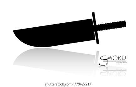 sword isolated on white background , Military sword  ancient weapon design silhouette